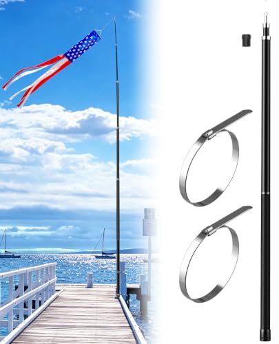 DUPKEV Telescopic Fiberglass Windsock Pole (8Ft, 3-Section)