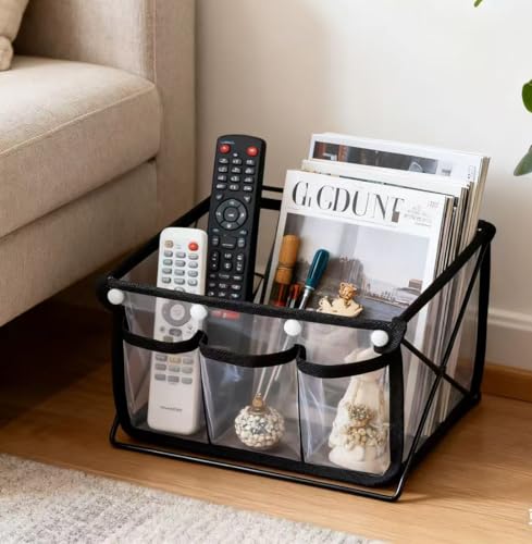 Image of Craft Caddy, Free Standing Yarn and Craft Organizer with 3 Clear Front Pockets, 9.25 inch L x 6 inch W x 6.5 inch H