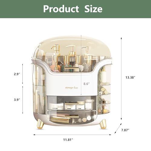 Image of Omeily Makeup Organizer Countertop Vanity Cosmetic Skincares Organizer | Large Clear Makeup Organizer Cosmetic Storage Box for Skincare Perfume, Vanity & Bathroom Organizer Gift for Women Girls