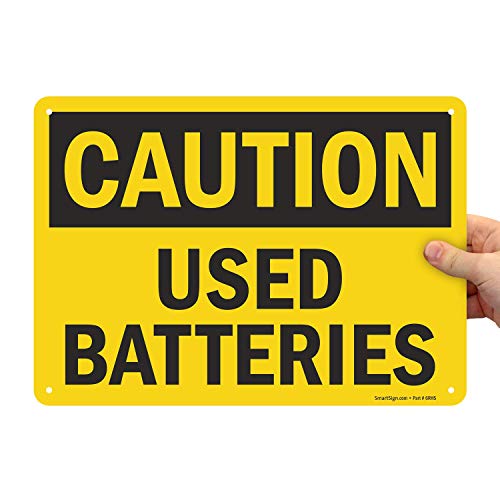 SmartSign "Caution - Used Batteries" Sign | 10" x 14" Plastic