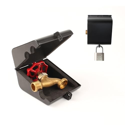 Outdoor Faucet Locking System with Padlock,Insulated Spigot Lock Cover,Garden Hose Bib Lockout,Freeze Protection,Prevents Water Theft and Stops Unauthorized Use of Water,FIT 1/2” & 3/4