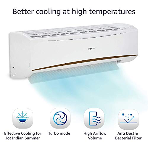 Image of AmazonBasics 1.5 Ton 5 Star Inverter Split AC (White, Anti-Bacterial, Turbo Mode)