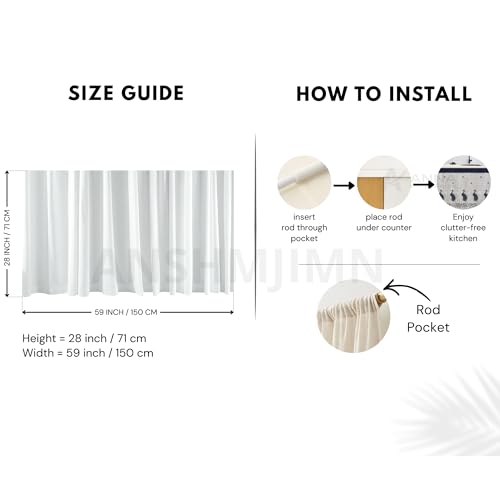 Image of Embroidered Kitchen Sink Curtain with Rod Pocket | Decorative Under Sink Cabinet Curtain | Floral & Peacock Design | Washable Fabric | Size: 150 x 71 CM (Gray, Pack of 1)