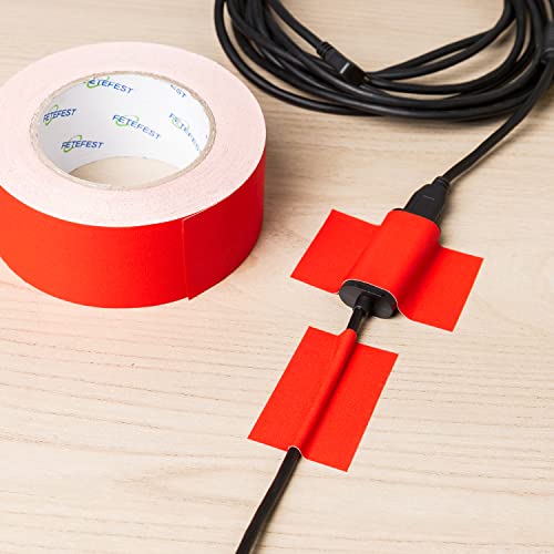 Fetefest Gaffers Tape Red 4 Rolls Pack in Bulk Heavy Duty, 2" x30Yards Each, Professional Grade Gaffer Tape, Non-Reflective No Residue Hand Tear Self-Adhesive (Red, 4 Rolls) by Fetefest - Used condition - Image 6