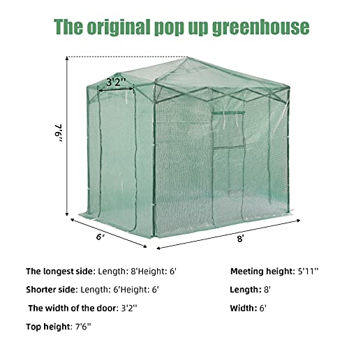 image for CROWN SHADES 8'x6' Walk-in Fast Setup Indoor Outdoor Plant Gardening G