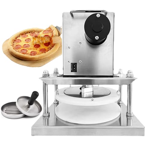 UMJIGF Pizza Dough Press Machine Non-Stick | 2000W Electric Pizza Forming Machine with Starter Switches | Stainless Steel | Strong Waterproofness | Long Service Life and Easy Cleaning,25c,25cm