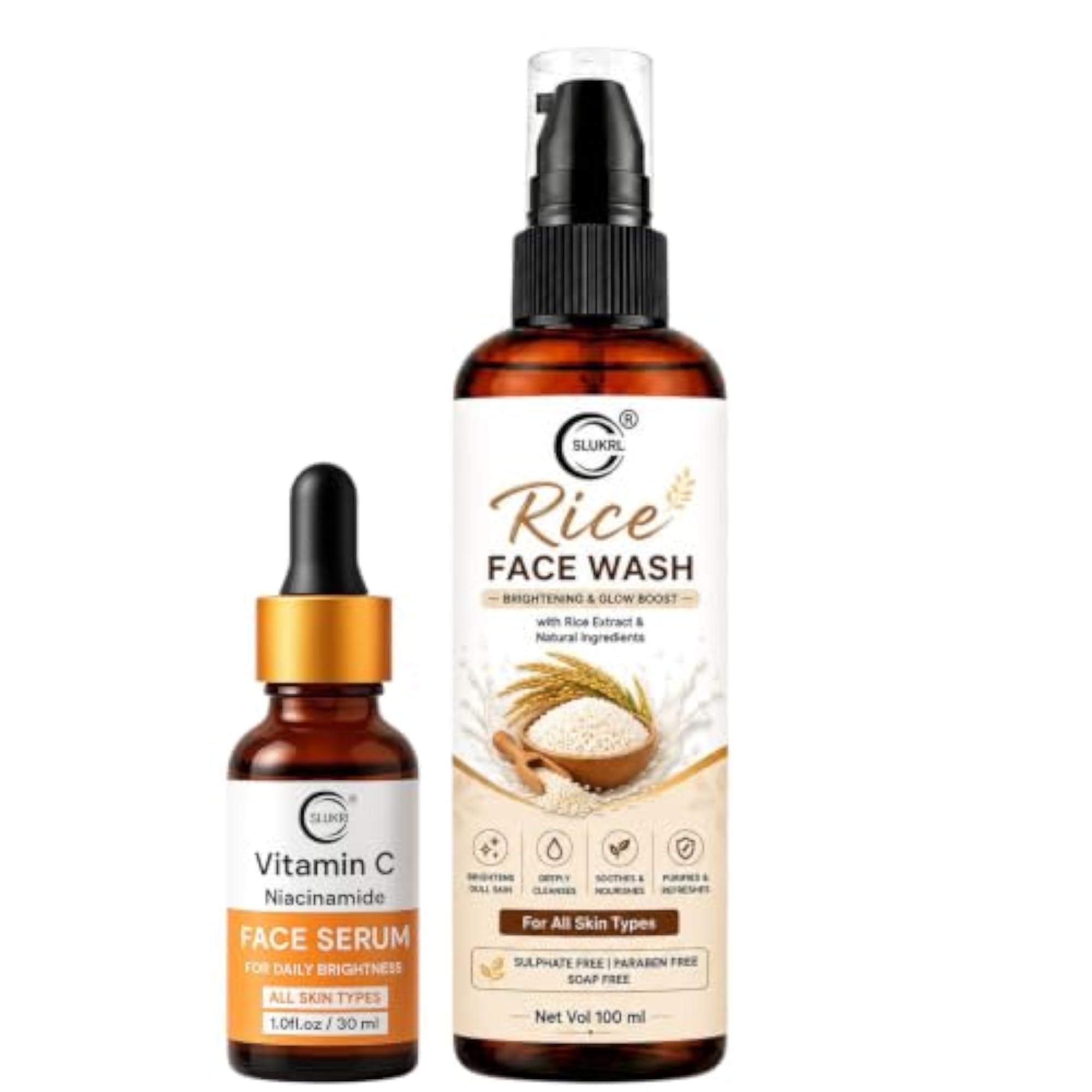 Daily Skin Care Combo with Rice Face Wash & Vitamin C Serum