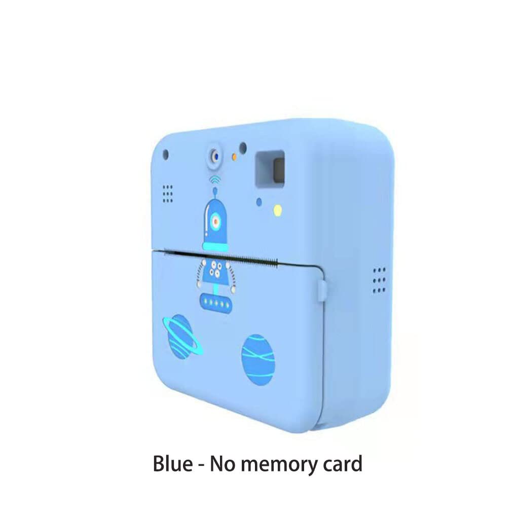 Impresora fotográfica multifunción Cámara para niños Cámaras portátiles livianas Juguete Digital inalámbrico Mini impresoras instantáneas, Azul, Sin Tarjeta de Memoria