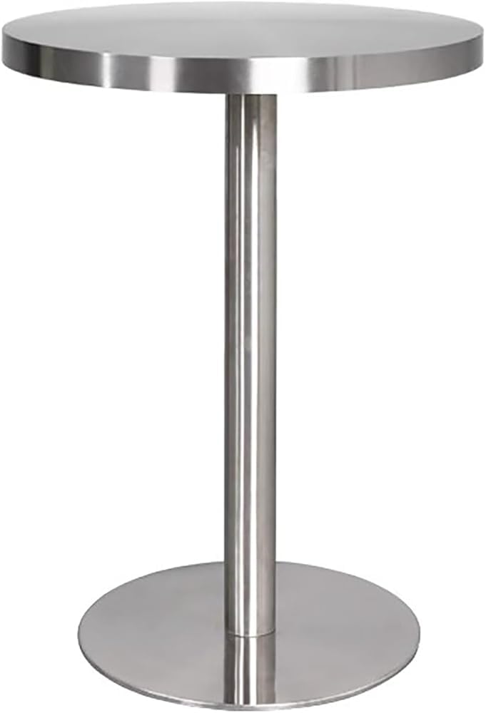Mesa auxiliar redonda de acero inoxidable, mesa auxiliar minimalista de metal para salas de estar contemporáneas y decoración del hogar