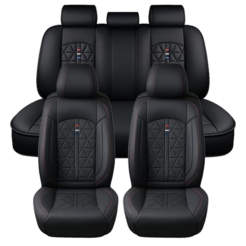 Chifeng Ensemble de 5 housses de sièges de voiture pour VW Amarok Bora Golf Plus SV Jetta Passat Polo Tiguan, ensemble complet universel, noir -...