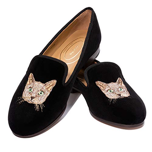 Image of Journey West Women's Velvet Loafer Flat with Embroidery Velvet Slippers