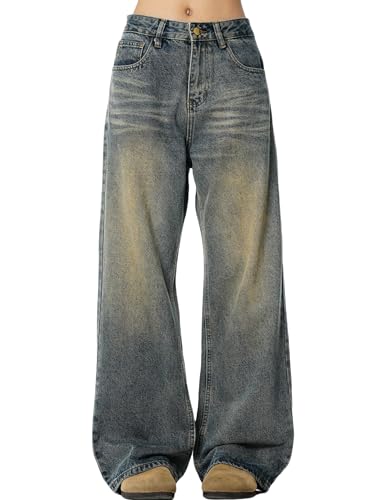 Mens Y2k Baggy Jeans Hip Hop Skater Jeans Vintage Jnco Jeans Loose Fit Denim Pants for Men