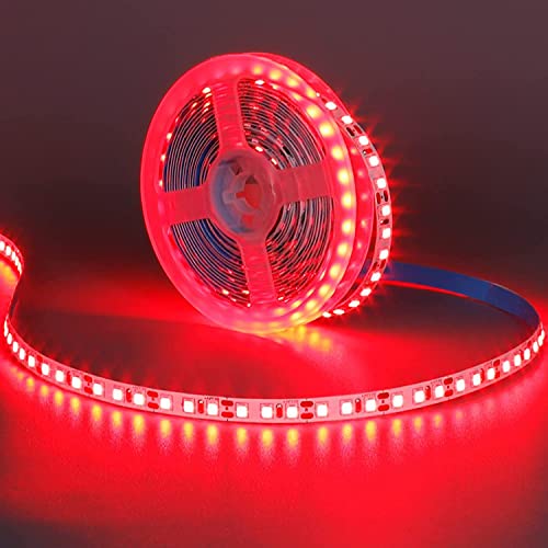 KXZM 12V 5M/16.4ft LED Strip Light Red 600LEDs Flexible SMD2835 High Brightness No-Waterproof IP20 LED Tape Lights for Bedroom Christmas Party etc(No Power Supply)