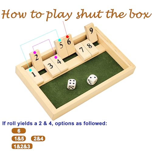 Image of Alzheimers Products for Elderly, 9 Numbers Memory Games for Dementia Patients Seniors, Wooden Shut The Box Dementia Products for Elderly, Fidget Sensory Busy Board Gadgets Gifts Activities