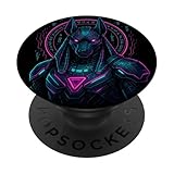 Anubis Cyberpunk | Schakal, Hieroglyphen | Festival & Rave PopSockets Klebender PopGrip