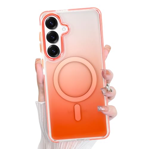 Coque fine pour Samsung S25 orange irisée haute résistance Bonoma