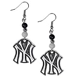 New York Yankees Fan Bead Dangle Earrings