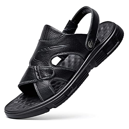 Men SandalsWaterproof Non-Slip Sandals Men's Soft Bottom Wear-Resistant Slippers Breathable Sandals(D,41 Code)