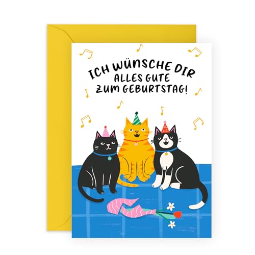 Humorvolle Katzen Geburtstagskarte 'How Old?' - Überraschungsfrage Mit Schwarzer Katze (15.2x20.3 Cm)