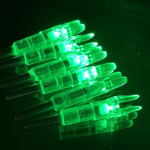 EANPRO S Lighted Nocks for Arrows .244/6.2mm 6 Pack Lighted Arrow Nocks for Archery Hunting Screwdriver Included (Green)