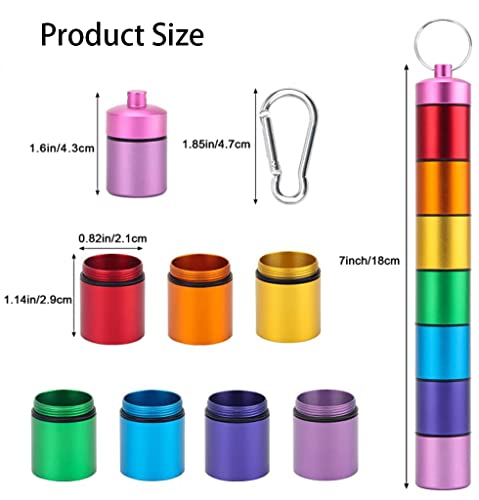 FAYALA Dispersor de pílulas, impermeável, 7 dias, porta-pílulas arco-íris, recipiente para viagem, p