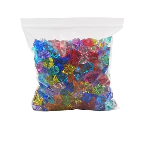 Dnyucen Plastic Gems - 150 piedras de hielo acrílicas, piedras de cristal, gemas falsas de pirata, tesoro de juguete, diamantes para niños, regalos de fiesta de cumpleaños, rellenos de jarrones
