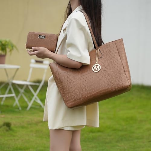 Bolso Tote MKF Collection con Cartera de Muñeca para Mujer, Bolso de Hombro con Asa Superior de Cuero Vegano por Mia K miniatura 2