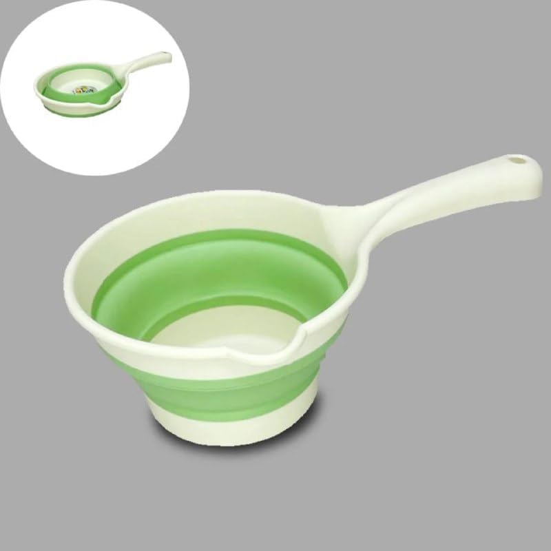 NIYANETAIL Collapsible Plastic Water Ladle | Foldable Bath Soaking & Cleaning Dipper | Portable Water Pourer Spoon for Bathroom, Kitchen, Camping & Travel | Space-Saving Shower Bucket Basin 2