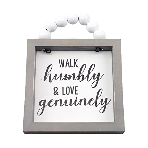 Glorlliant Wooden Square Hanging Sign Wall Art Wooden Plaque for Living Room Bedroom Kitchen Study Decorations 2# Cover