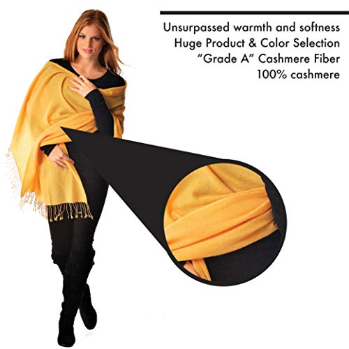 Cashmere Boutique 100% Pure Cashmere Pashmina Wrap Stole for Women – Lightweight, Daily Wear, Soft and Warm - 28" x 80"3