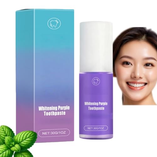 dentifricio viola per sbiancare i denti - Deep Stain Remover Toothpas/Te per i denti sensibili, sbiancamento dentifricio menta per gli adulti, sbiancatore per i denti adatto per fumare (1)