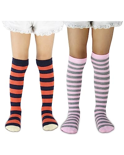 Image of Neska Moda Baby Boys & Girls Cotton Pack of 2 Pair Knee High Socks /Long Socks /Stockings (1-2 Years /2-3 Years /3-4 Years /4-6 Years)-SK1096andSK1100
