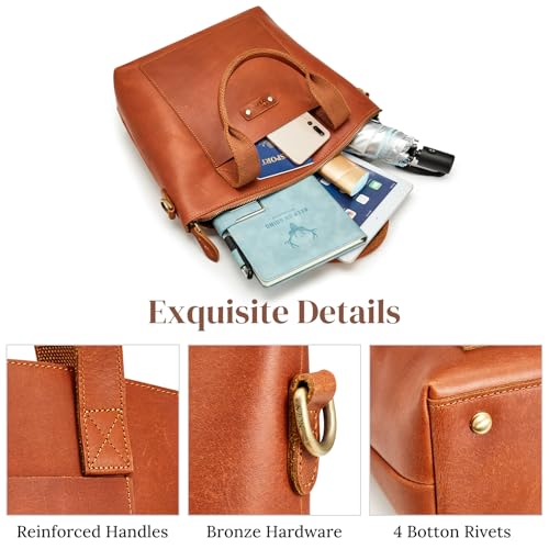 Bolso Satchel de Cuero Genuine para Mujer miniatura 6