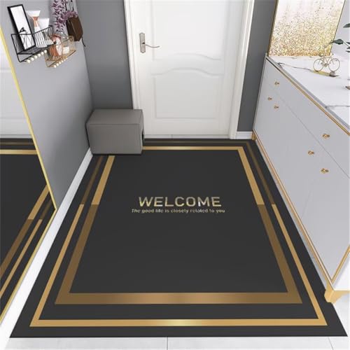 Tapis moderne salon 180x250cm noir lavable antidérapant grand format