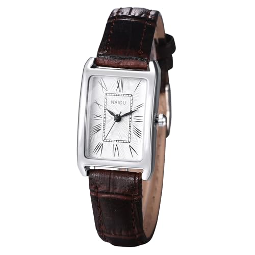 OIDEA Relojes Rectangular Analógico Mujer: Reloj de Pulsera Cuarzo para Señora Pequeño Clásico Vintage Escala de Números Romanos Correa de Cuero Marrón - para Ocio Negocios Regalos OIDEA Relojes Rectangular Analógico Mujer: Reloj de Pulsera Cuarzo para Señora Pequeño Clásico Vintage Escala de Números Romanos Correa de Cuero Marrón - para Ocio Negocios Regalos