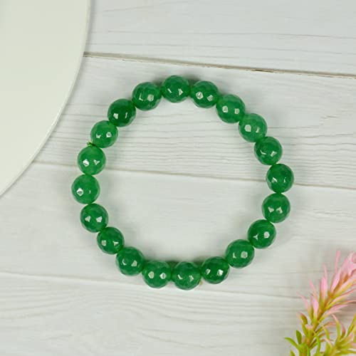 Image of Reiki Crystal Products Certified Natural Crystal Stone Diamond Cut /Faceted 10 mm Beads Bracelet for Men & Women | Reiki Charged Gemstone Jewellery | Multiple Stone Variants Available