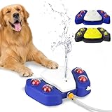 Dog Water Fountain Step On, Outdoor Paw Activated Water Fountain for Dogs, Paw Activated Drinking Water Toy with Hose for Fresh Water, Upgrade Copper Valve Set(Blue)
