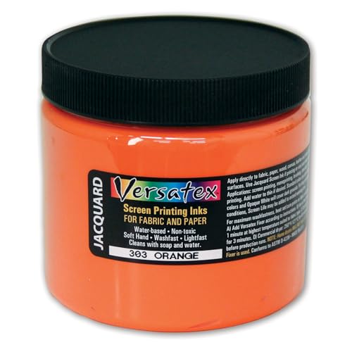 Encre de sérigraphie orange Versatex Jacquard 473 ml pour textiles