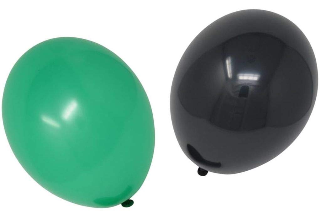50 Bio-Luftballons – Je 25 Schwarz & Grün, 27 Cm, Heliumgeeignet, Biologisch Abbaubar