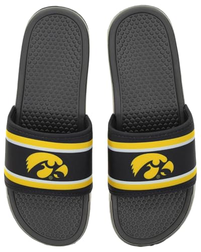 Image of FOCO NCAA Printed Team Logo and Color Stripes Comfortable Slide Sandals