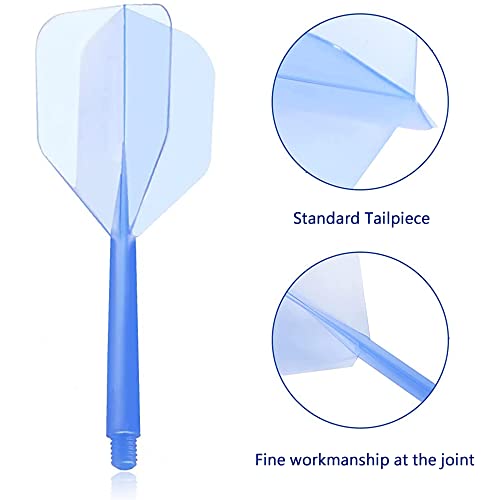 6 x dart shafts and flights, dart shafts and flights, integrated dart shafts, accessories, plastic dart shafts, darts shafts and darts ABS with integrated transparent dart bar set - Image 3