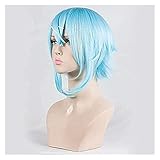 OWOISS Anime Game Hair Short Ice blue wig Cosplay Wig Sinon/Asada Shino Play Wigs Halloween party