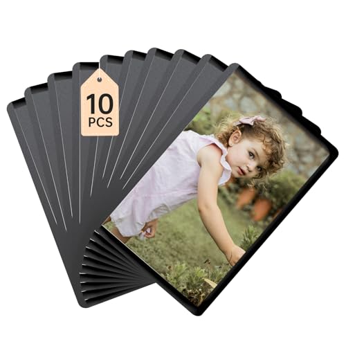 FRETONBA 10 Piezas Mini Marco de Foto Magnético para Refrigerador, 7,5 x 5 cm Bolsas Magnéticas para Fotos, Marcos para Fotos Collage para Nevera y Superficies de Metal, Negro