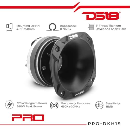 KIT Set FÜR DS18 PRO-DKH1S 1 Kompressionstreiber mit 16,2 x 16,2 cm Quadrathorn, 320 Watt rms 640 Watt max, 8 Ohm, 111 db, 2,03 Schwingspule, 1 Stück + Einbaukondensator