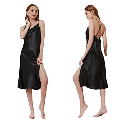 Chemise de nuit en satin élégante et fluide pour des nuits d'été douces