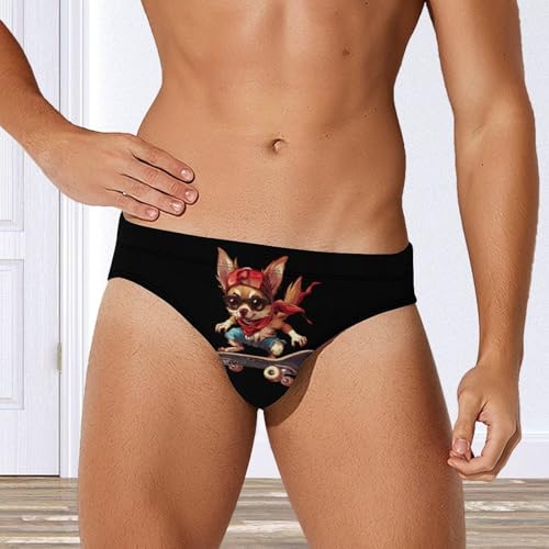 Skate Chihuahua Novelty Men's Brief Swimwear Pants Swimming Trunks Beach Shorts Underwear4