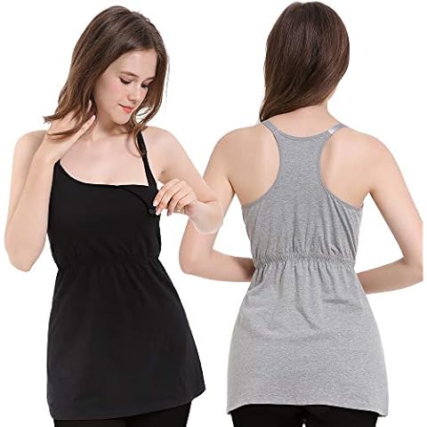 MANCI Racerback-Oberteil, Damen Nursing Tank Tops cami Schwangerschafts-BH stillen Schlaf-Hemd Cover
