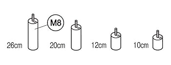Amazon｜無印良品 木製脚・12cm/ナチュラル(M8) 4本組 02529406