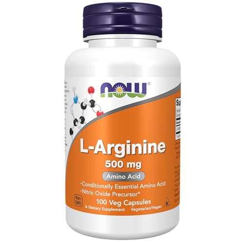 NOW-Supplements-L-Arginine-500-mg-Nitric-Oxide-Precursor-Amino-Acid-100-Veg-Capsules