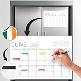 Finoly Magnetischer Kalender auf Englisch von Juli 25 bis Dezember 26 | Kalender Magnetisch Kühlschrank 2025 2026 | Kalender 2025 Wandkalender | Monatsplaner Magnetisch